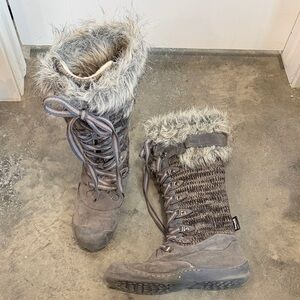 MukLuks Cozy Gray Fur-Trimmed Winter Boots with 3M Thinsulate